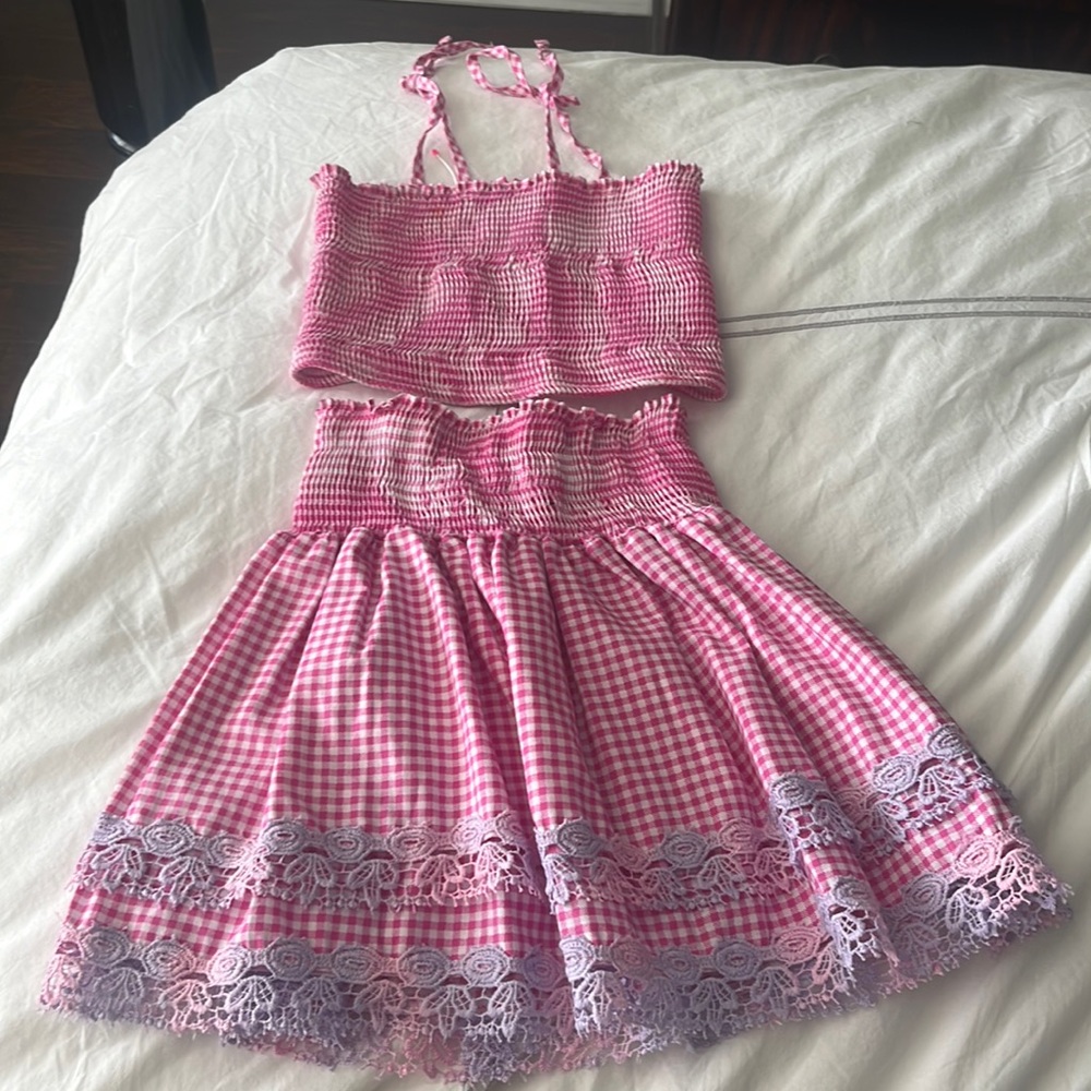 Peixoto Girls' Mariel Smocked Top & Skirt Set - Big Kid - size small - nwot